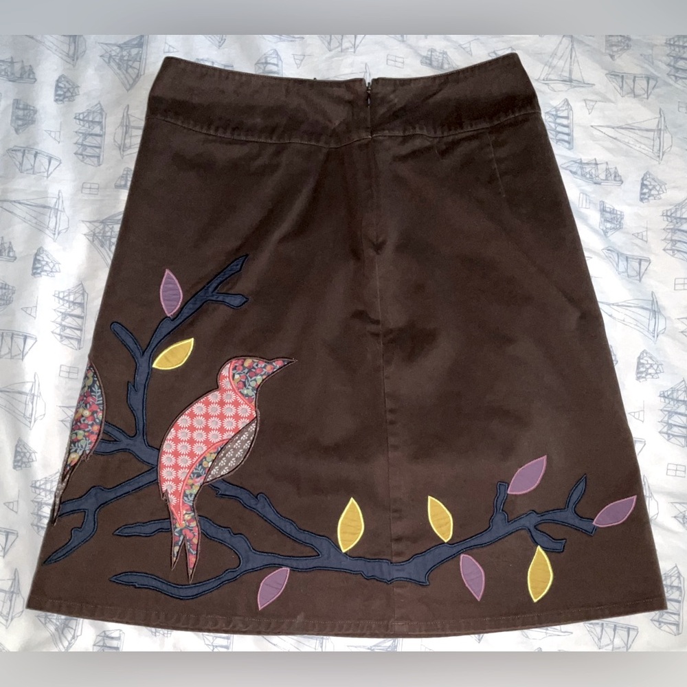 BODEN Skirt w/Birds, Side zip - Picture 2 of 11